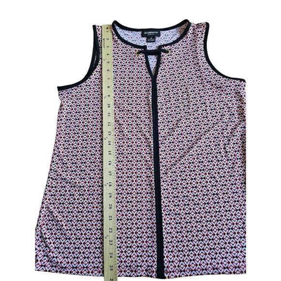 Liz claiborne carreer womens Sz M red black multicolor sleeveless top - Picture 5 of 6